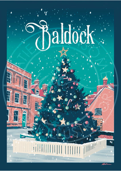 Baldock Christmas Tree Print