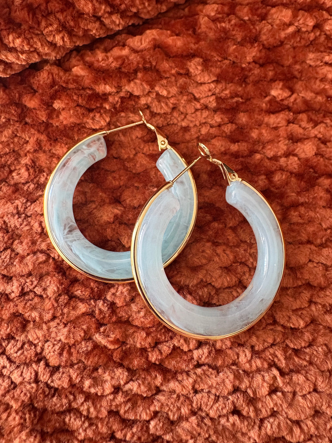 Coloured gold hoops