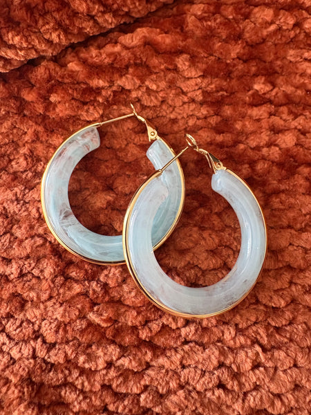 Coloured gold hoops