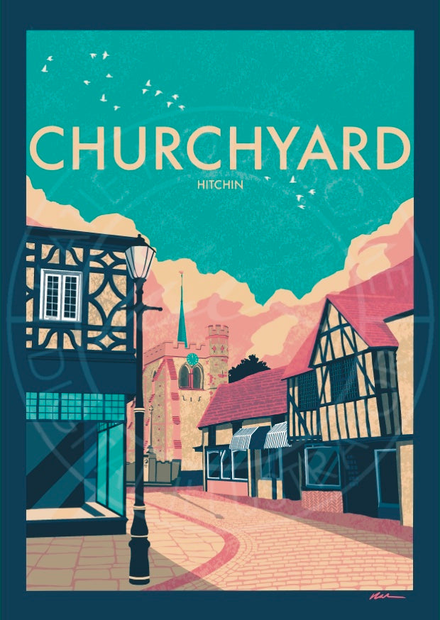 Hitchin Churchyard Poster Print