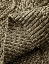 Load image into Gallery viewer, Olive green textured pattern mix knitted dress
