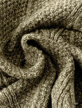 Load image into Gallery viewer, Olive green textured pattern mix knitted dress
