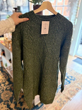 Load image into Gallery viewer, Olive green textured pattern mix knitted dress
