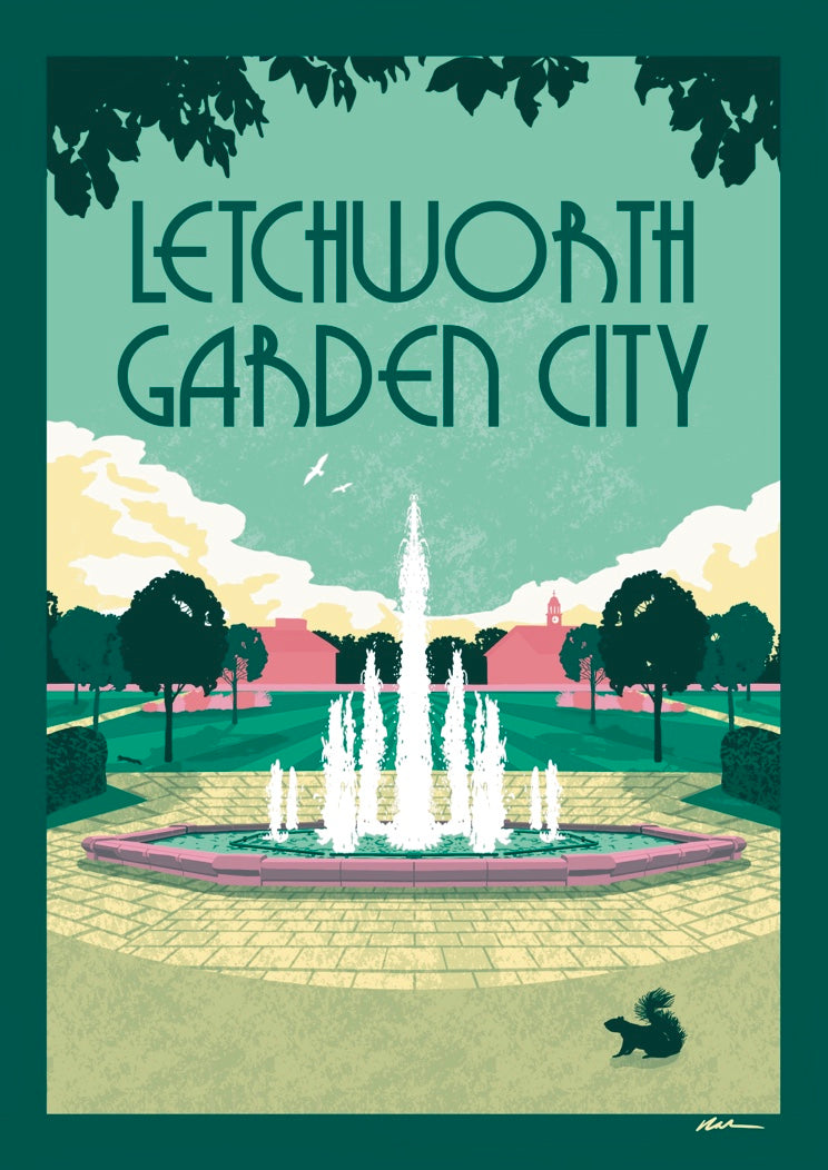 Letchworth Garden City Fountain Print