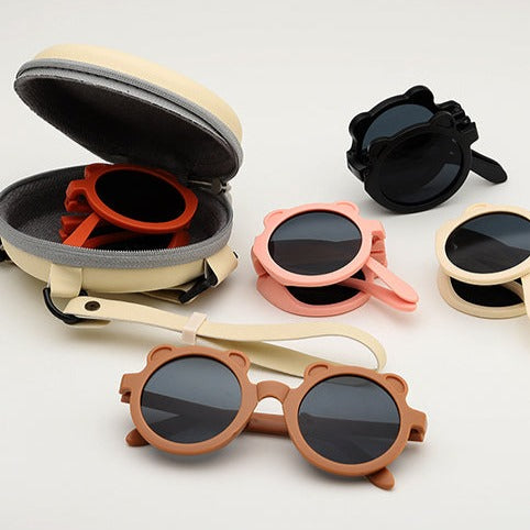 Fold Up Bear Sunglasses - Cream