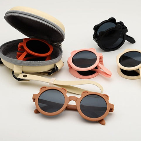 Fold Up Bear Sunglasses - Brown