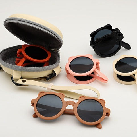 Fold Up Bear Sunglasses - Orange