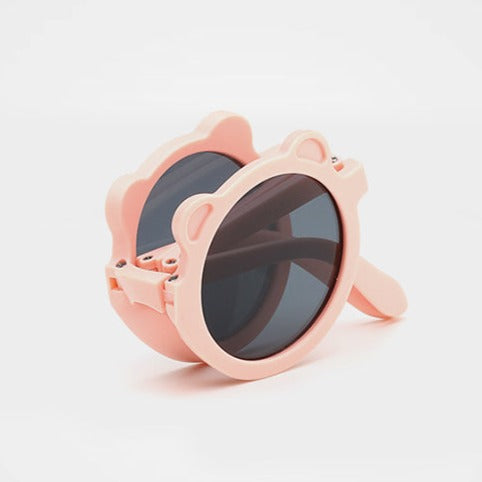 Fold Up Bear Sunglasses - Pink