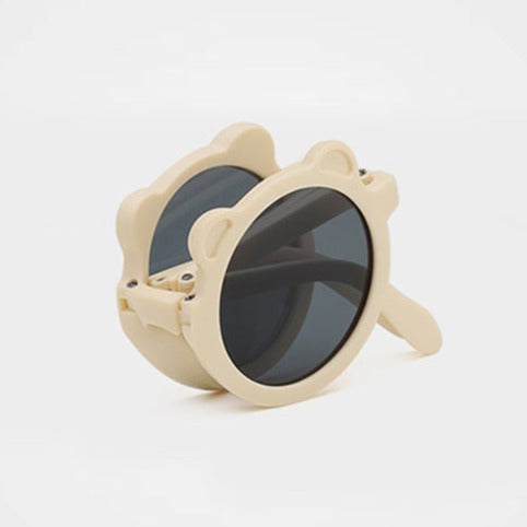 Fold Up Bear Sunglasses - Cream