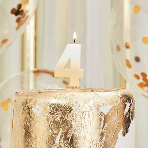 Gold Ombre Number Birthday Candles - 4