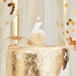 Gold Ombre Number Birthday Candles - 6