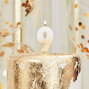 Gold Ombre Number Birthday Candles - 9