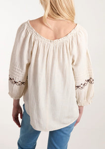Katie Embroidered Bardot Top