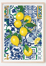 Load image into Gallery viewer, Lemons Over Italian Tiles Art Print
