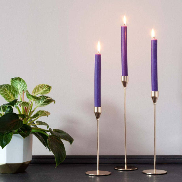 Purple 10 inch Dinner Candles x 6