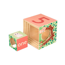 Load image into Gallery viewer, Woodland Wooden Stacking Cubes
