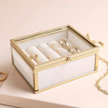 Load image into Gallery viewer, Mini Glass Jewellery Box in Gold
