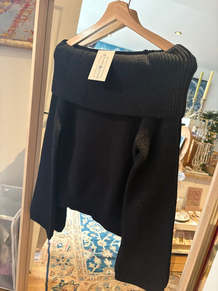 Black bardot knitted jumper