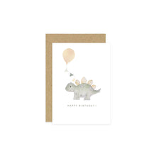 Load image into Gallery viewer, Children&#39;s Dinosaur Birthday Card | Stegosaurus Card
