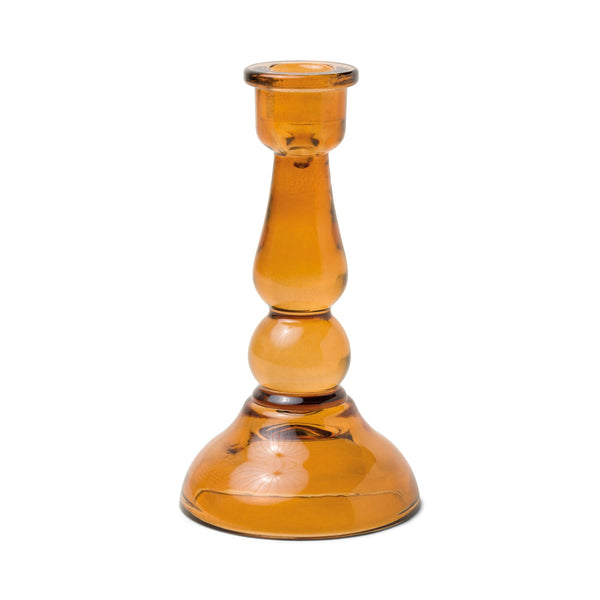 Paddywax Tall Glass Taper Holder - Amber