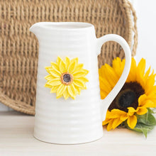 Load image into Gallery viewer, Hello Sunshine Ceramic Flower Jug with 3D Sunflower
