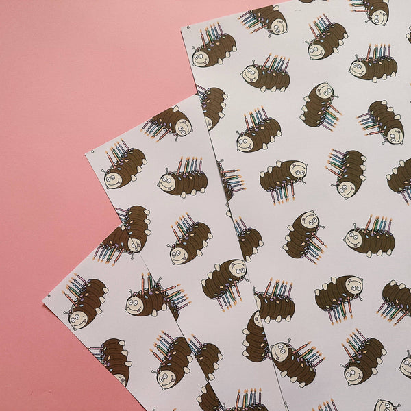 Caterpillar Cake Wrapping Paper