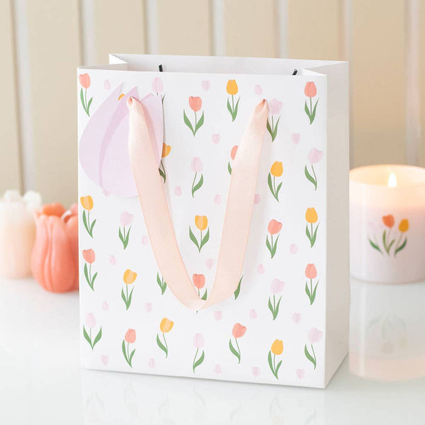 Tulip Print Spring and Mother's Day Gift Bag