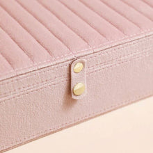 Load image into Gallery viewer, Quilted Velvet Large Jewellery Box in Pink
