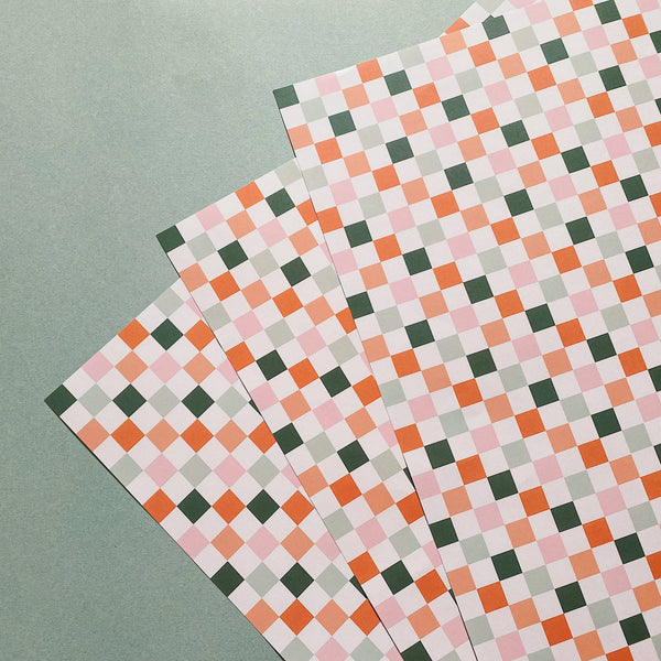 Checkerboard Wrapping Paper Sheets