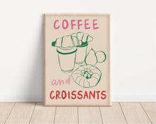 Load image into Gallery viewer, Coffee &amp; Croissants Kitchen Print
