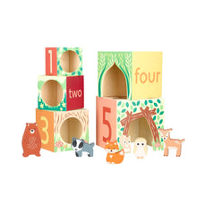 Load image into Gallery viewer, Woodland Wooden Stacking Cubes
