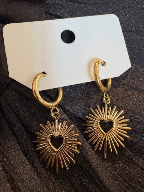 Gold heart radiance Earrings
