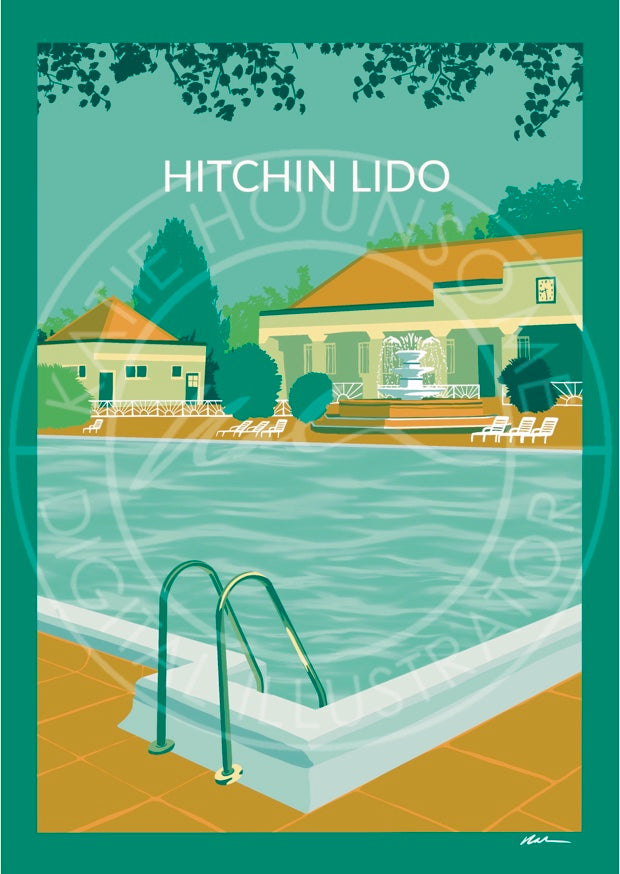 Hitchin Lido Poster Print