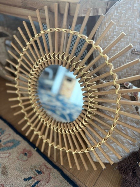 Sunburst Rattan Wall Mirror