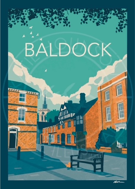 Baldock Pub and Church Poster Print