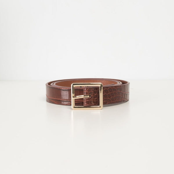 Brown Belt With Square Buckle