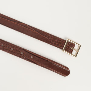 Brown Belt With Square Buckle