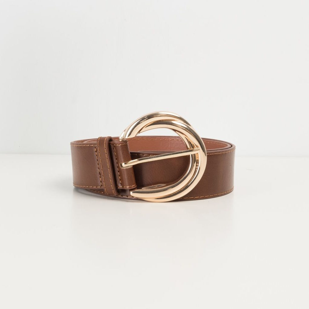 Tan Belt With Twist Buckle