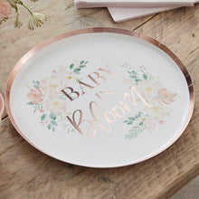 Load image into Gallery viewer, Rose Gold Baby In Bloom Baby Shower Plates
