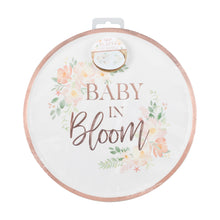 Load image into Gallery viewer, Rose Gold Baby In Bloom Baby Shower Plates
