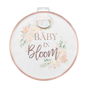 Rose Gold Baby In Bloom Baby Shower Plates