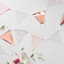 Load image into Gallery viewer, Rose Gold Floral Party Bunting
