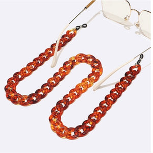 Brown Plastic Link Sunglasses Chain