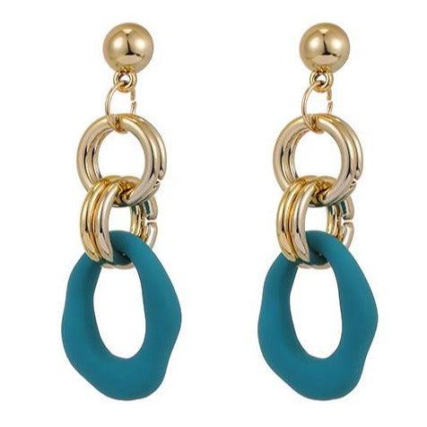 Chain Earrings - Blue