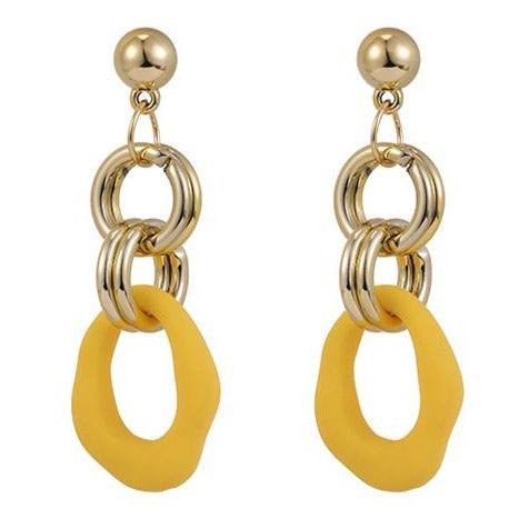 Chain Earrings - Yellow
