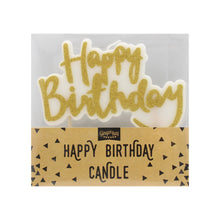 Load image into Gallery viewer, Gold Glitter Happy Birthday Candle
