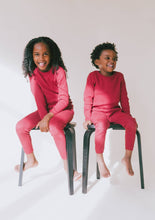 Load image into Gallery viewer, Claret Red Ribbed Lounge Set Unisex Pajama Pyjama Tracksuit
