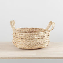 Load image into Gallery viewer, Low Seagrass Basket with Handles Large
