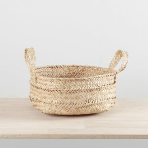 Low Seagrass Basket with Handles Large