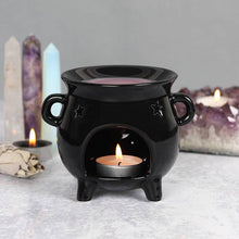 Load image into Gallery viewer, Gothic Black Cauldron Halloween Oil Burner and Wax Warmer
